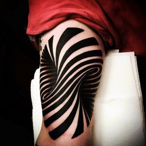 Optical illusion tattoo #opticalillusion #tattoo #blackandgrey #mindblown