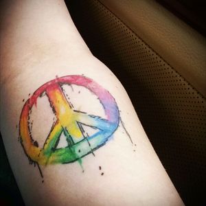 Water color peace sign