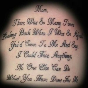 Song lyrics for my mother.