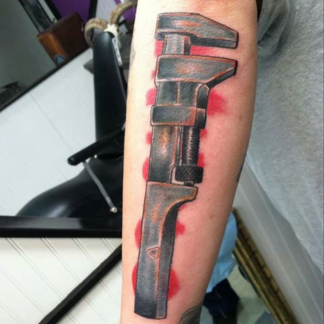 Padlecki Tattoo  Did a wicked neotrad pipe wrench a few  Facebook