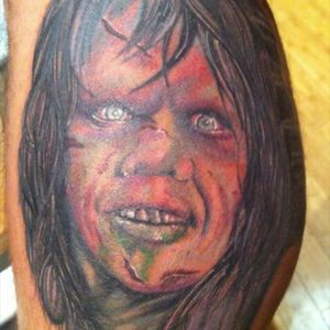 reagan from the exorcist modern horror sleeve done by kev denny