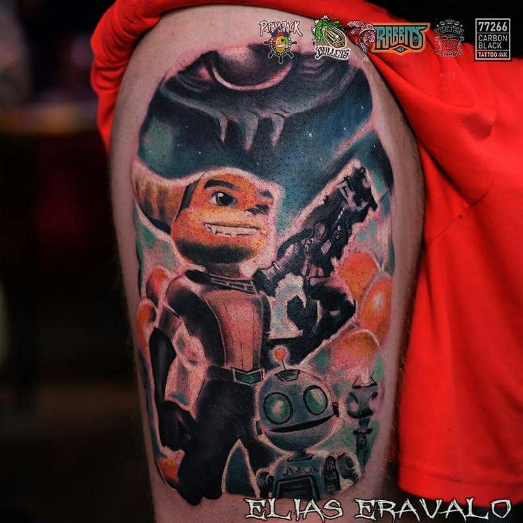 Got a ratchet an clank tattoo today What you guys think   rRatchetAndClank