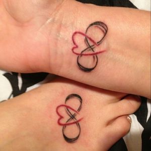 Infinity heart wrist of top of foot tattoo. #infinity #heart