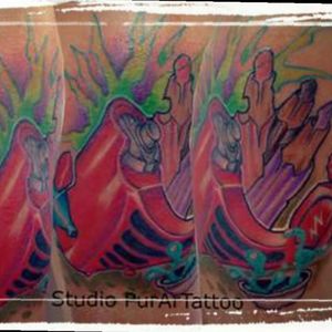 Trabalho estilo new school, tattoo e desenho feitos por mim. Referência máquina electra Paulo Fernando electrick ink #chuck.br