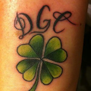 My hubby's initials with my four leaf clover 🍀🍀