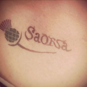 Saorsa Scottish Gaelic for Freedom / Redemption Artist : Amanda.....Otzi Tattoos Glasgow Scotland