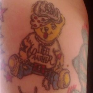 My Rocked out pudsey bear!! I always wanted one and my tattooist designed this for me as he knew I liked rock music!