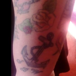 Ok top one was my first tattoo, my playboy one, second one was my yellow rose for my mum and the anchor with sbw underneath was to do with robbie williams when I went to his swing both ways tour!