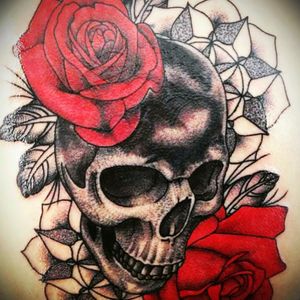 This was a cover up of my first tattoo :) #tattoo #CoverUpTattoos #skulltattoo #mandala