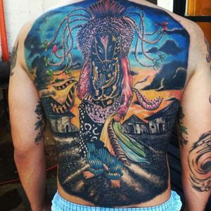Gueguense Falso #backtattoo Nicaraguan Culture Tattoo  #backpiece Artist: Luis Beltrán Sociedad Anónima Tattoos