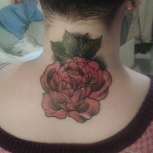 Rose neck piece by Mothers Ruin/Lauren Stephens at Skins and Needles, Middlesbrough UK