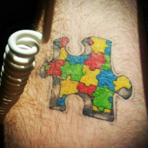 My jigsaw puzzle tattol i got for my two sisters who have autism #autism #jigsaw
