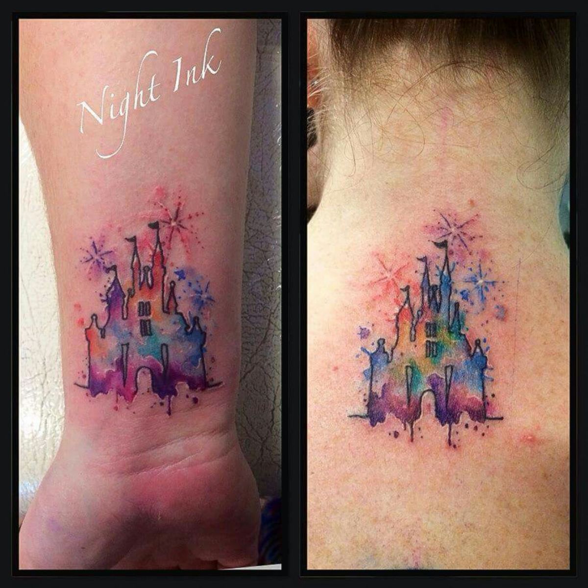 disney castle outline tattoo