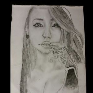 Made this few weeks ago #drawing #suicidegirl #fishballsuicide #portrait
