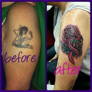 Breast cancer survivor  cover up for Loraine! So honored!