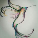 Mamabear wanted a hummingbird so Mamabear got a hummingbird! My own design #tattoodesign #hummingbird #colour #bird #sketch #art #tattoo
