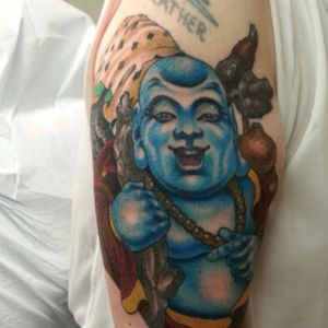 My happy Buddha,  the 1St part of my sleeve.