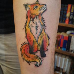 Sketched Fox by Sylvia at Wolf and Wren, Adelaide, Australia #fox #sketched #colorful