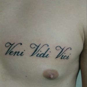 Tattoo, Latin quote said by Julius Caesar in 47 B.C., It translate