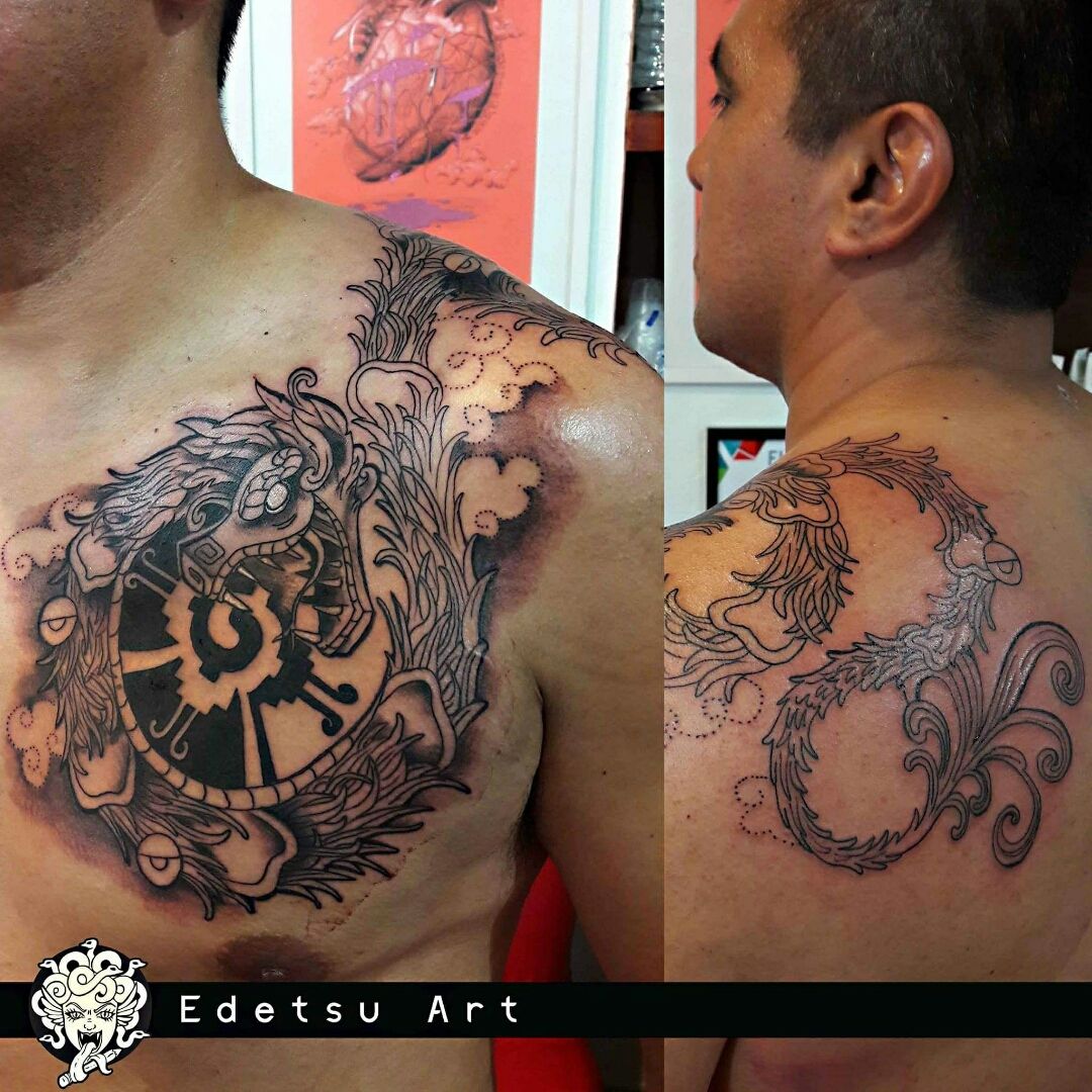 Tattoo uploaded by Edetsu • #kukulkan #mexicantattoo #dragontattoo  #freehand ##art • Tattoodo