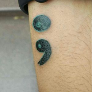 Semicolon The Semicolon Project was created for those who were going through struggles with self-harm, depression and suicide who could have stopped moving forward, but didn't. The reason the semicolon was used as the symbol was because in a sentence, it is the punctuation mark that separates two different ideas.
