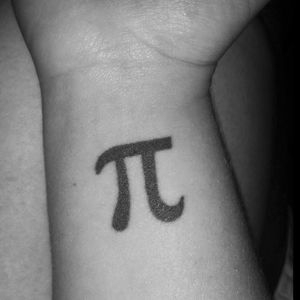Pi symbol on my left wrist. Matching tattoo with one of my best and oldest friends. #simple #pi #pisymbol #wristtattoo #wrist #black