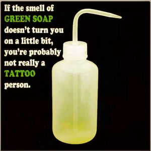 Haha! #greensoap #tattoo
