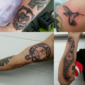 Few different pieces I've had done at Handsome Cabin Boy tattoo in Prince George, BC. Artist - Teresa Sapergia
