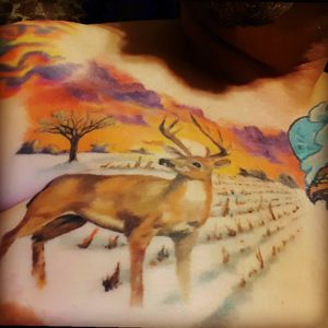 Missing the deer during the winter. Dub from Divinity tattoo in Phoenix.
