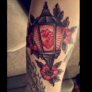 "Heart Lantern." Follow your heart and let it guide you. Tattoo done by Adam Lerch of Aggression Tattoo.