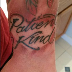 "Love is Patient. Love is Kind." Tattoo done by Adam Lerch of Aggression Tattoo.