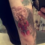 "My Guardian Angel." My Angel will watch over me and protect me. Tattoo done by Adam Lerch of Aggression Tattoo.