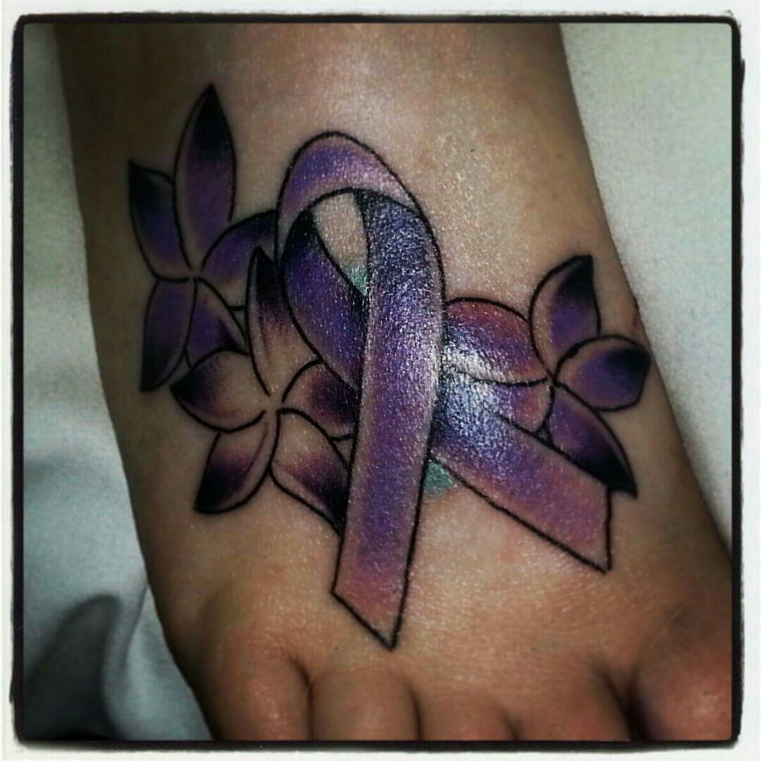 Be Strong Be A HS Warrior  Epilepsy warrior Purple ribbon tattoos  Awareness ribbons