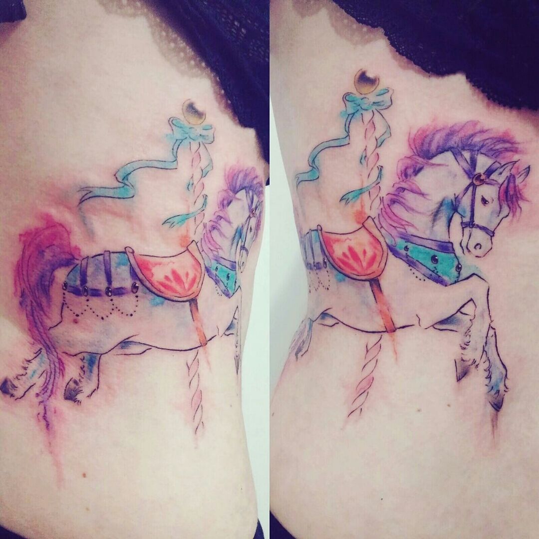 Tattoo uploaded by Stacie Mayer  Decorative carousel horse tattoo by Sami  Locke horse carouselhorse decorative heart SamiLocke  Tattoodo