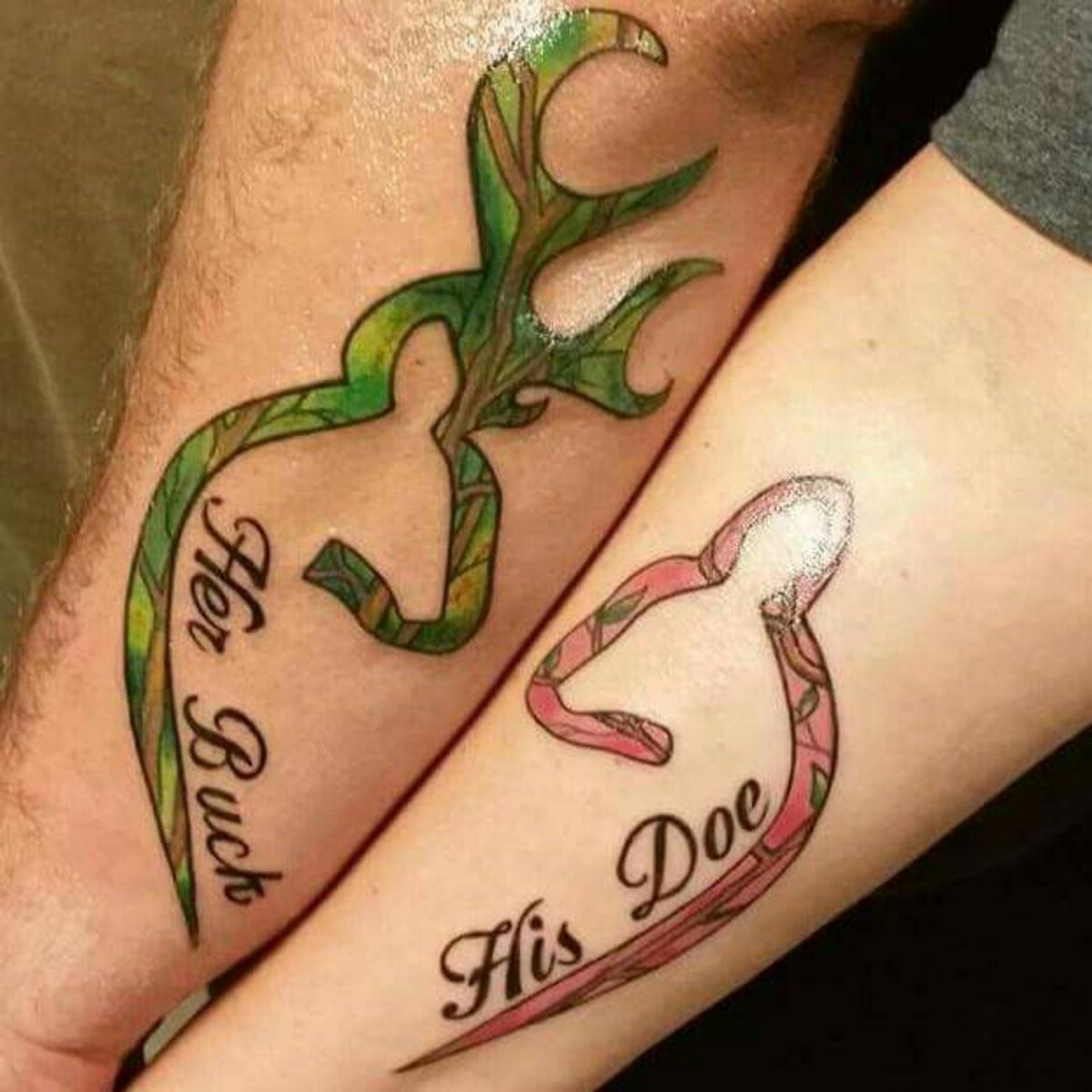 Tattoo uploaded by Art • This mine and my wife's couples tattoo. #couple , # deer , • Tattoodo