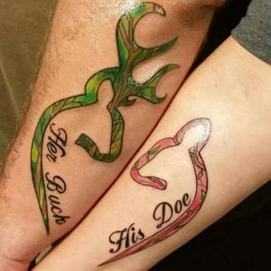This mine and my wife's couples tattoo. #couple , #deer ,
