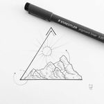 #drawing #triangle #geometric #mountains #sun #geometry #style #masterpiece