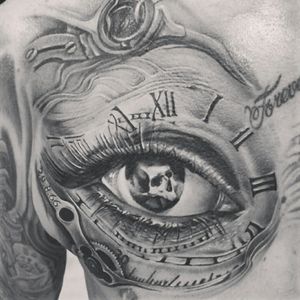 Time waits for no man artist Nipper Williams #tattoos #tattooedmen #blackandgrey  #