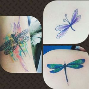 Last year my best friends and I got this pretty tats #dragonflies #watercolor #dragonfly