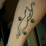 Crazy Cat Lady tattoo. The paw with the extra toe was for my Six Pack who passed almost 2 years ago. He had extra toes. The other 2 are for my Chaos and Quinn. #crazycatlady #cat #cattattoo