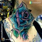 Rose tattoo by James Mullin #girlswithtattoos #heavilytattooedgirls #rosetattoo #cutetattoo #heavilytattooed