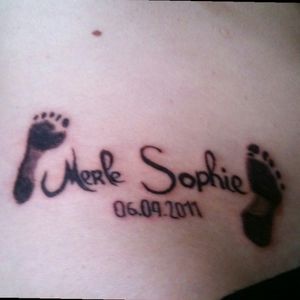 Second tattoo with name and footprints of my daughter#kidsnames #daughter #footprints
