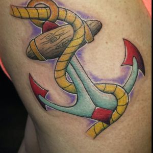 Anchor on thigh!!! # anchor #tattoooftheday #patattooer #pittsburghartist #Pittsburgh #412tattoo #colortattoo #anchortattoo #ladieswithtattoos #vonetattoopittsburgh