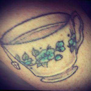 My cuppa tea🍵🎀💕 #teacup #tea #femininetattoo #bright #lovemytattoos #love #tea
