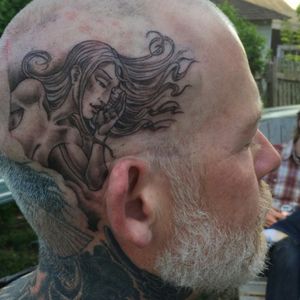 Awesome head tattoo from my guy Patrick Conlon at Speakeasy Tattoo