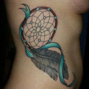 My 3rd tattoo, a dream catcher back in 2014. Started in February, finished a further 2 sittings later in April. Its to show that dreams do come true. By Jen Sterry at No Regrets Cheltenham. #dreamcatcher #ribtattoo #noregrets #noregretscheltenham #jensterry
