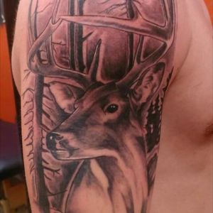 #hunting #forest #upperarm #tattoo #deer