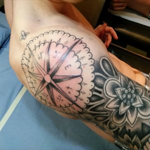 In progress#tattoo #mandala #mandalasleeve #compass #compasstattoo