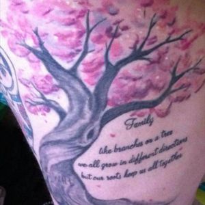 This is my Apple tree leg piece which was completed in 2014. Artist: Hannah Flowers of Ink Slave Tattoos Hobart Tasmania