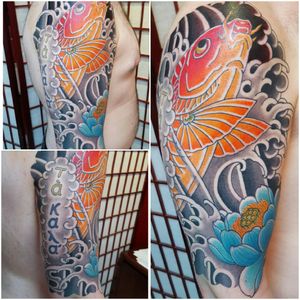 Completed tattoo in October 2015. #koi #japanesetattoo #lotustattoo  @j_ranno
